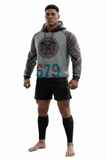 Fiji war club hoodie with Kesa kesa design, unisex, USA men's sizing, limited edition