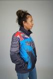 Fiji TapaFlag palm windbreaker with hood and zipper