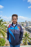 Fiji Tapa Flag palm designed hooded windbreaker with zipper