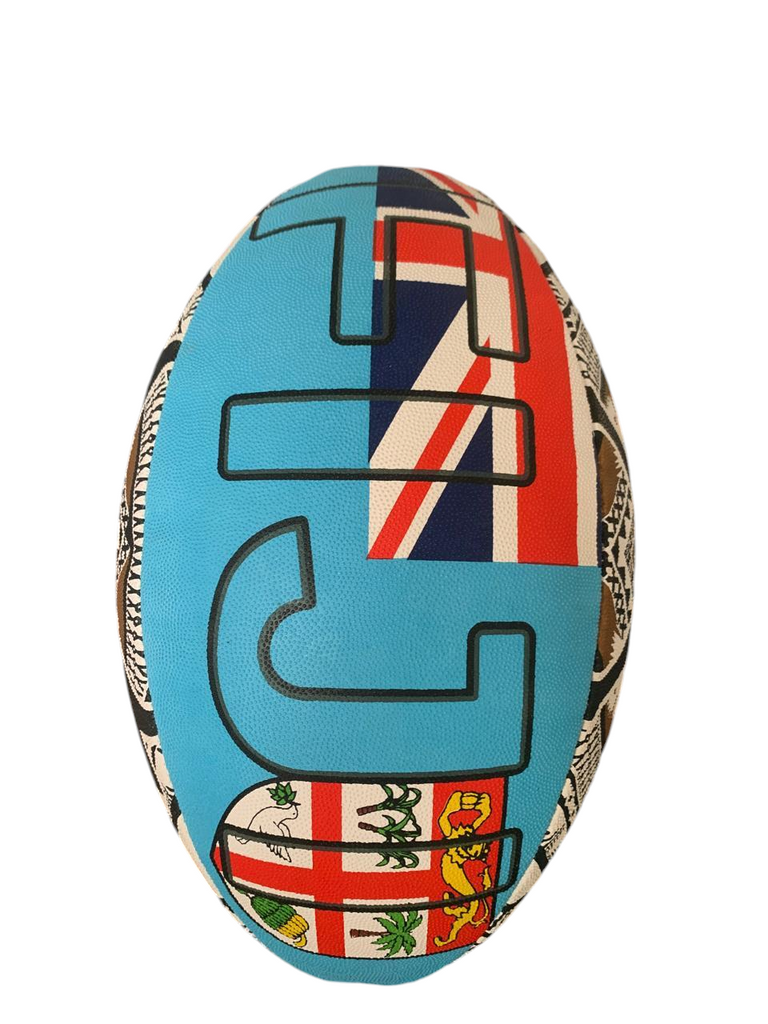 Fiji war club size 5 game ball on white background