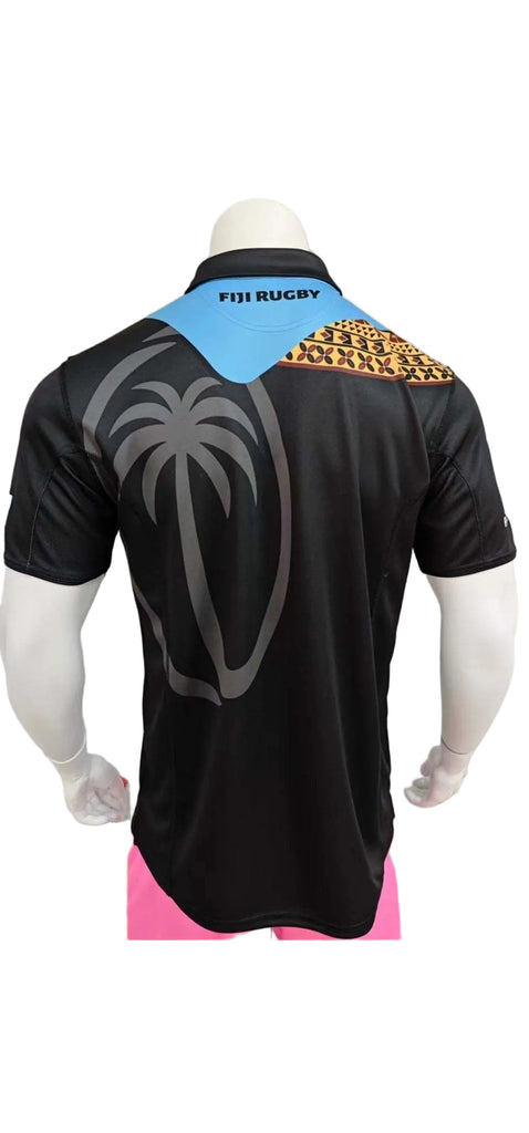 Fiji Rugby polo black shirt with logo