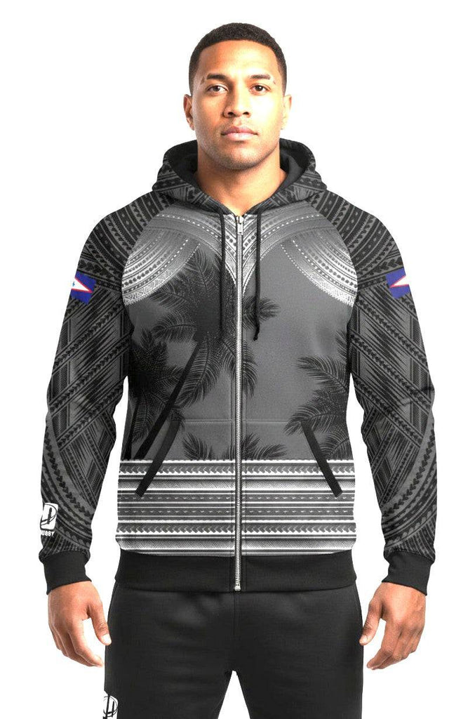 American Samoa zip up hoodie 2XL with sublimated design and embroidery by Islander family