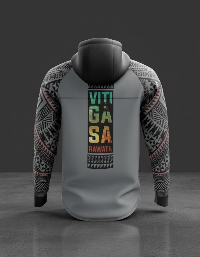 Unisex Fiji war club hoodie inspired by Fijian Kesa kesa design with sublimation print