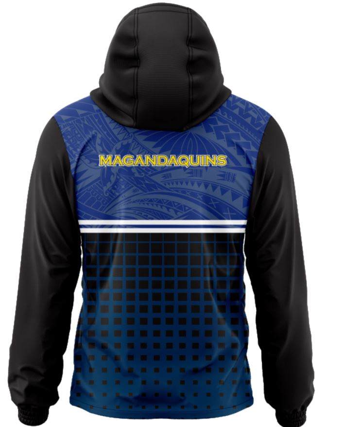 Unisex water-resistant wind breaker jacket with hood and full sublimation design