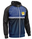 Unisex water-resistant wind breaker jacket with hood in collar, men's USA sizing