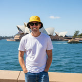 Australia Wallabies gold bucket hat with embroidered logo and 100% cotton twill fabric