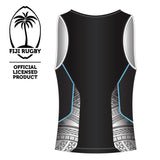 Fiji Rugby Train Singlet with mesh panels and spandex technology, official licensed product design