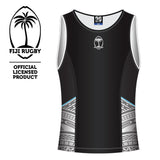 Fiji Rugby Train Singlet black mesh panel moisture-wicking spandex technology official licensed product