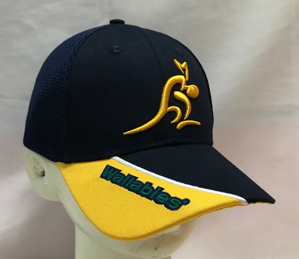 Australia Wallabies licensed dads cap with 3D embroidered logo in black and yellow