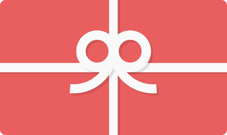 Red gift card with white bow representing Hooka Rugby Apparel gift card option